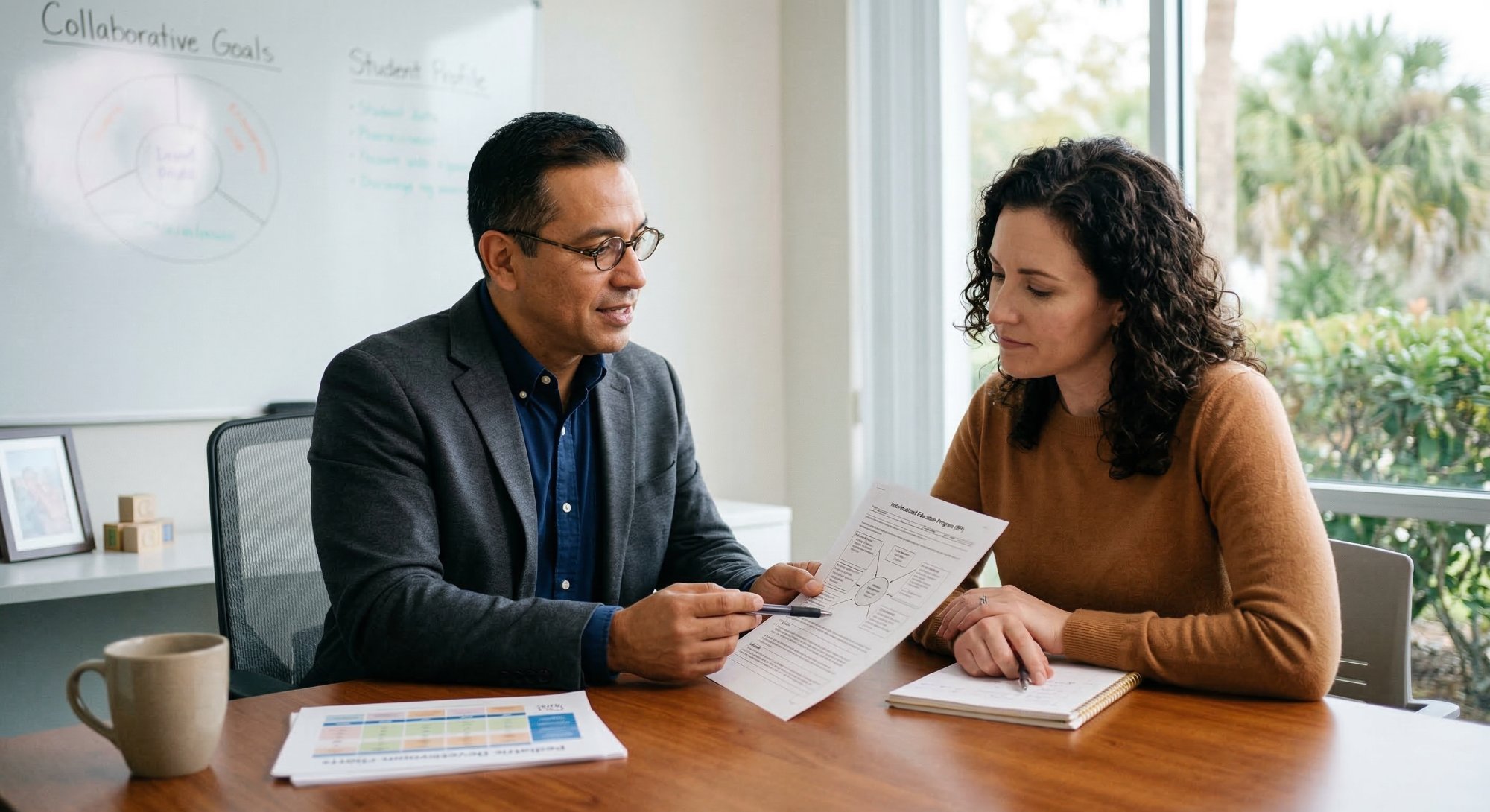 Professionals collaborating on student evaluation